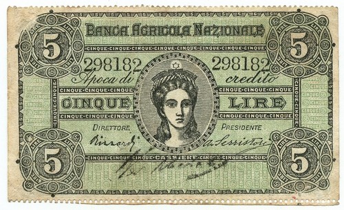 Lire banca agricola - lire,