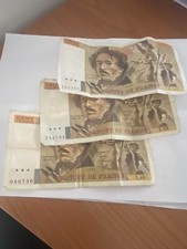 n. 3 banconote da 100 franchi francesi