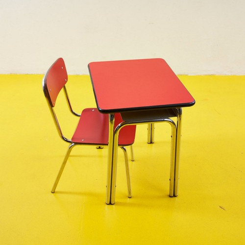 Tavolo sedia vintage rosso - tavolo, e