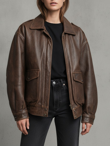 Giacca donna oversize marrone
