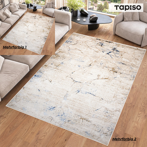 Tappeto pelo corto beige blu