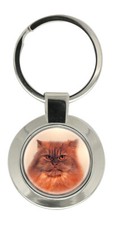 Red Tabby Persian Cat Key Ring