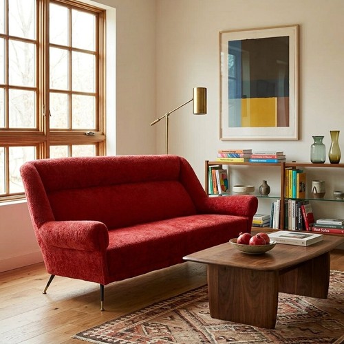Divano vintage posti tessuto - 3,