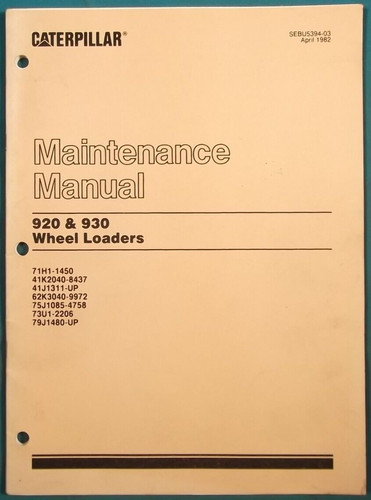 Manuale manutenzione cat - manuale, di
