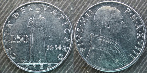 Vatican city lire 1956 - city,