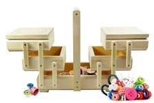 XXL Fatto a Mano Cucito Natura Grande Intagliato Scatola Kit da Cestino