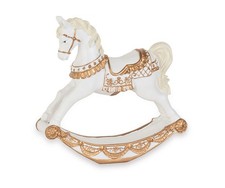 Cavallo a Dondolo Bianco e Oro