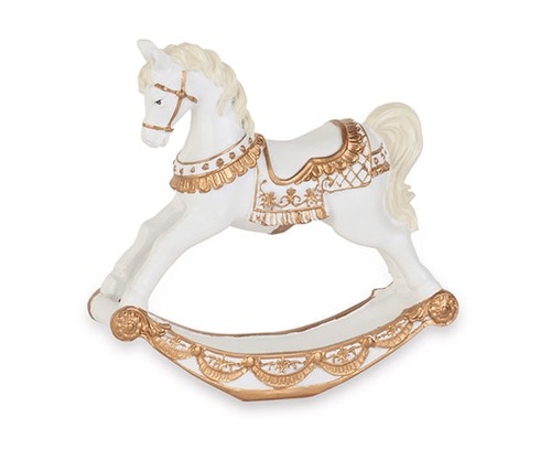 Cavallo dondolo bianco - bianco, oro