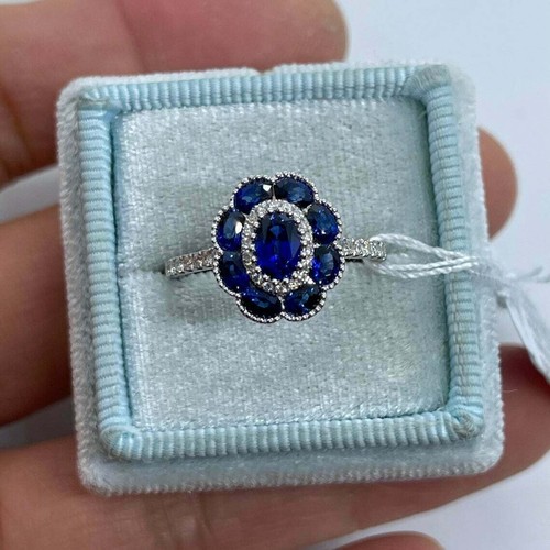 Fede nuziale fiore zaffiro blu - fiore,