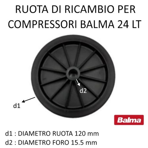 Ruota diametro 120 ricambio - diametro, mm