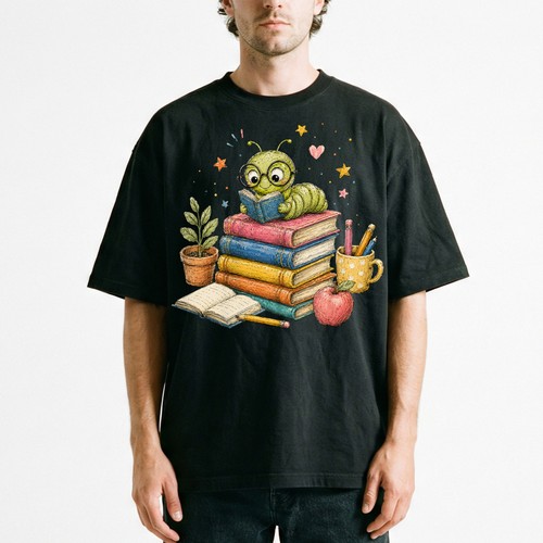 Maglietta bookworm lettura - bookworm,