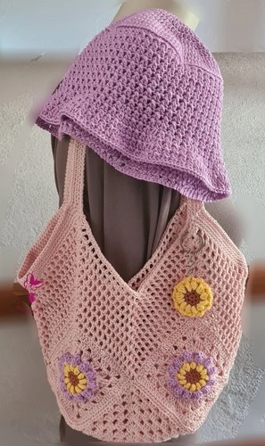 Borsa granny uncinetto fiore - borsa, uncinetto,