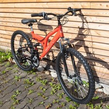 Galano FS180 24" MTB mountain bike Fully bicicletta per ragazzi 21 velocità bici rossa 37 cm
