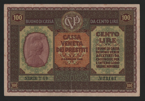 100 lire cassa - lire, veneta