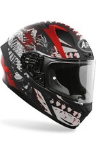 Airoh Valor Ribs Matt Casco Integrale Nero/Rosso, Taglia L Con Visiera Oscurata