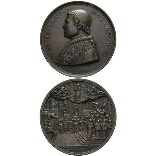 Medaglia pio anno bronzo - pio, ix