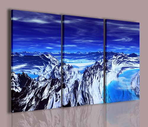 Quadri moderni white mountain - white,