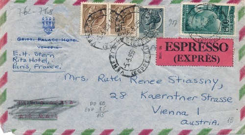 Italia 1956 busta - busta, espresso