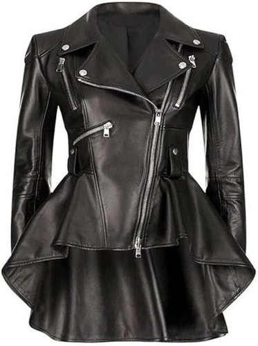 Giubbotto donna pelle nero
