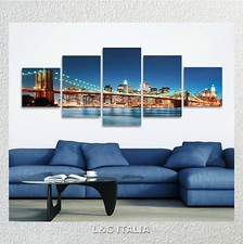 Brooklyn 2 QUADRO MODERNO 190x70 STAMPA TELA NEW YORK SKYLINE PONTE MANHATTAN