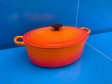 Le Creuset Grande Cocotte EN Fonte OVALE Vintage MODELE N°F ORANGE ø 30 CM N8