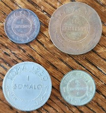 Monete Somalia 1950. 1C + 10C + 1S ARGENTO + 5C  1967. Tutto come da foto.