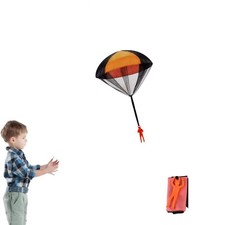 Giocattolo Bambini Paracadute ARANCIONE Vola se lo Lanci Soldatino Gioco