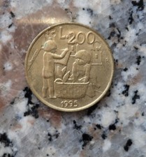 MONETA DA 200 LIRE DI SAN MARINO DEL 1995 In fior di conio-tagliata dalle serie
