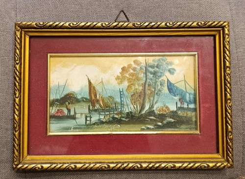 Antico quadro dipinto con - antico,