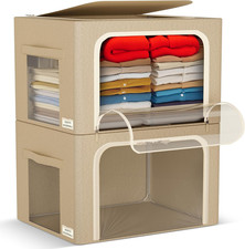 Scatole per Armadio Rigide in Lino Resistente Con Doppia Apertura E Spazio Etich