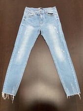 STRADIVARIUS JEANS SKINNY ELASTICIZZATO AZZURRO CON STRAPPI EUR 40 USA 8 MEX 30