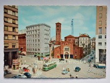 MILANO Piazza S. Babila autobus bus edicola souvenir vigile vecchia cartolina