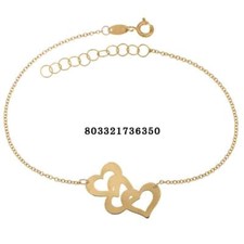 Bracciale oro Giallo 18 kt. con cuore catena rollò cm. 18/20 donna promo 