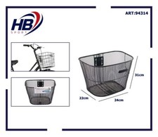 x Cestino Portapacchi Anteriore Manubrio Bicicletta Bici Metallo Nero 94314 dfh