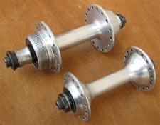 COPPIA MOZZI BIANCHI BICI EPOCA EROICA 6-7V VINTAGE HUBS 32 HOLES