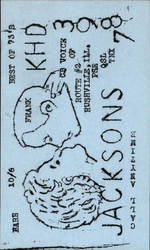 1978 rushville radio qsl - rushville, il