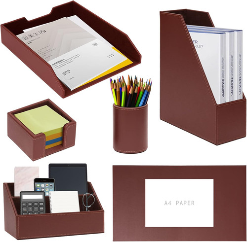 Set scrivania ufficio pelle - set,