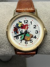Disney Time Works Ariel Sirenetta Vintage anni 90 Batteria Nuova 28MM 6,75" Rara