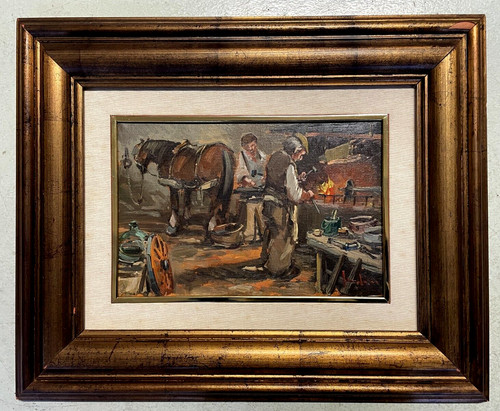 Antico quadro dipinto - olio, e