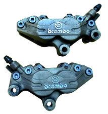 Coppie pinze freno Brembo P4 Ducati Cagiva  interasse 65 mm doppio perno ottime