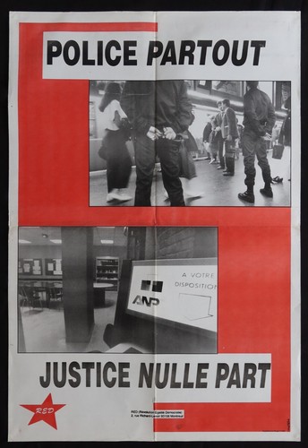 Affiche lcr red police partout - red,
