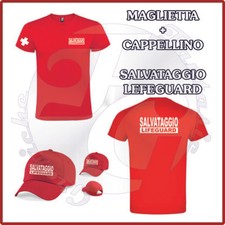 T-Shirt Maglietta cappellino UOMO DONNA MAGLIA BAGNINO SALVATAGGIO SOS LIFEGUARD