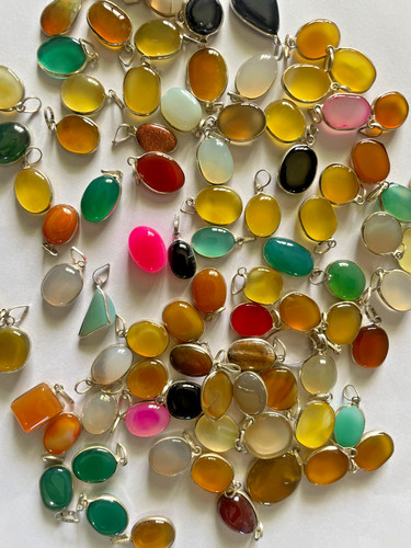100 pezzi agata mix gemme - 100, e