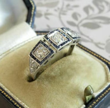 Anello aureola zaffiro