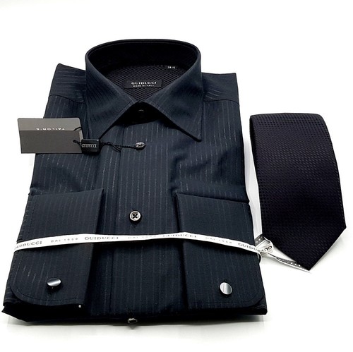 Camicia nera guiducci gessata - guiducci,
