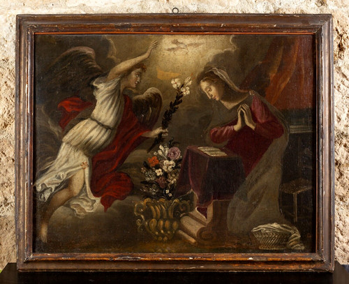 Antico dipinto olio tela - olio,