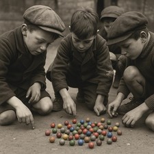 Antica Collezione Biglie Anni 20 Argilla Cotta Ca Pz 200 In Vaso Vintage