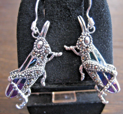 Orecchini cavalletta argento - a,