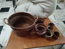 Secchio Secchiello Di Rame Tegame Pentola Vintage Stock Di 7 Pezzi