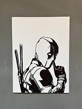 DEADPOOL DISEGNO SU TELA 18x24cm FATTO A MANO